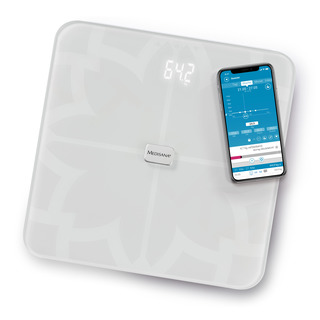BS 450 Digitálna hmotnosť pripojená k smartfónu biely