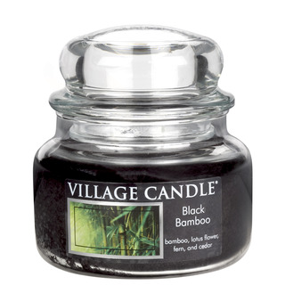 Village Candle Malá voňavá sviečka v čiernom bambuse 262g - bambus