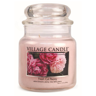 Village Candle Sviečka strednej vône v čerstvých rezaných peonoch 397G - peony