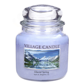 Village Candle Sviečka strednej vône v sklenenom ľadovcovom vánku 397G - ľadovec
