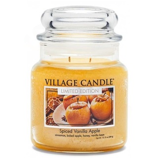 Village Candle Stredná vonná sviečka v skle Spiced Vanilla Apple 397g - Pečené vanilkové jablko